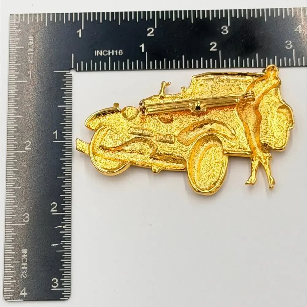 Park Lane JJ Gold Tone Elegant Lady, Rolls Royce Rhinstone Car Brooch